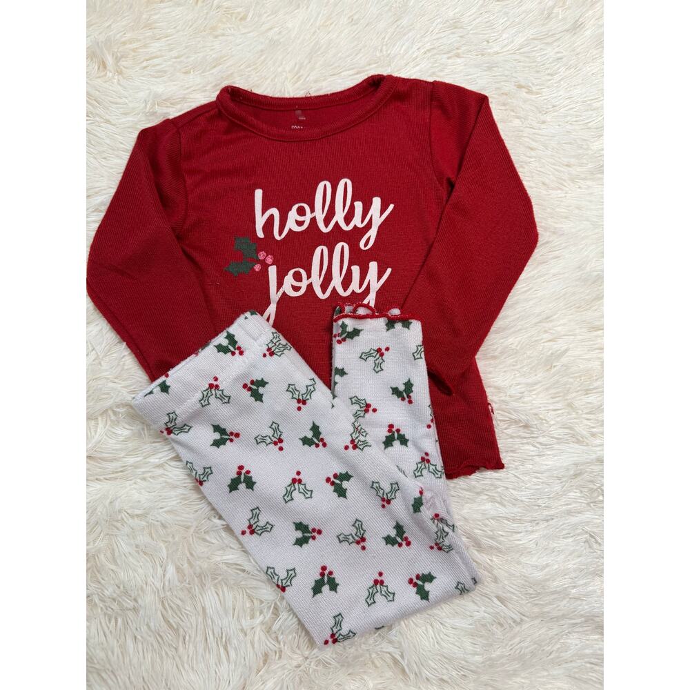 Goodnight Llama Baby Christmas Pajamas 2-Piece Set “Holly Jolly” – Size 12M